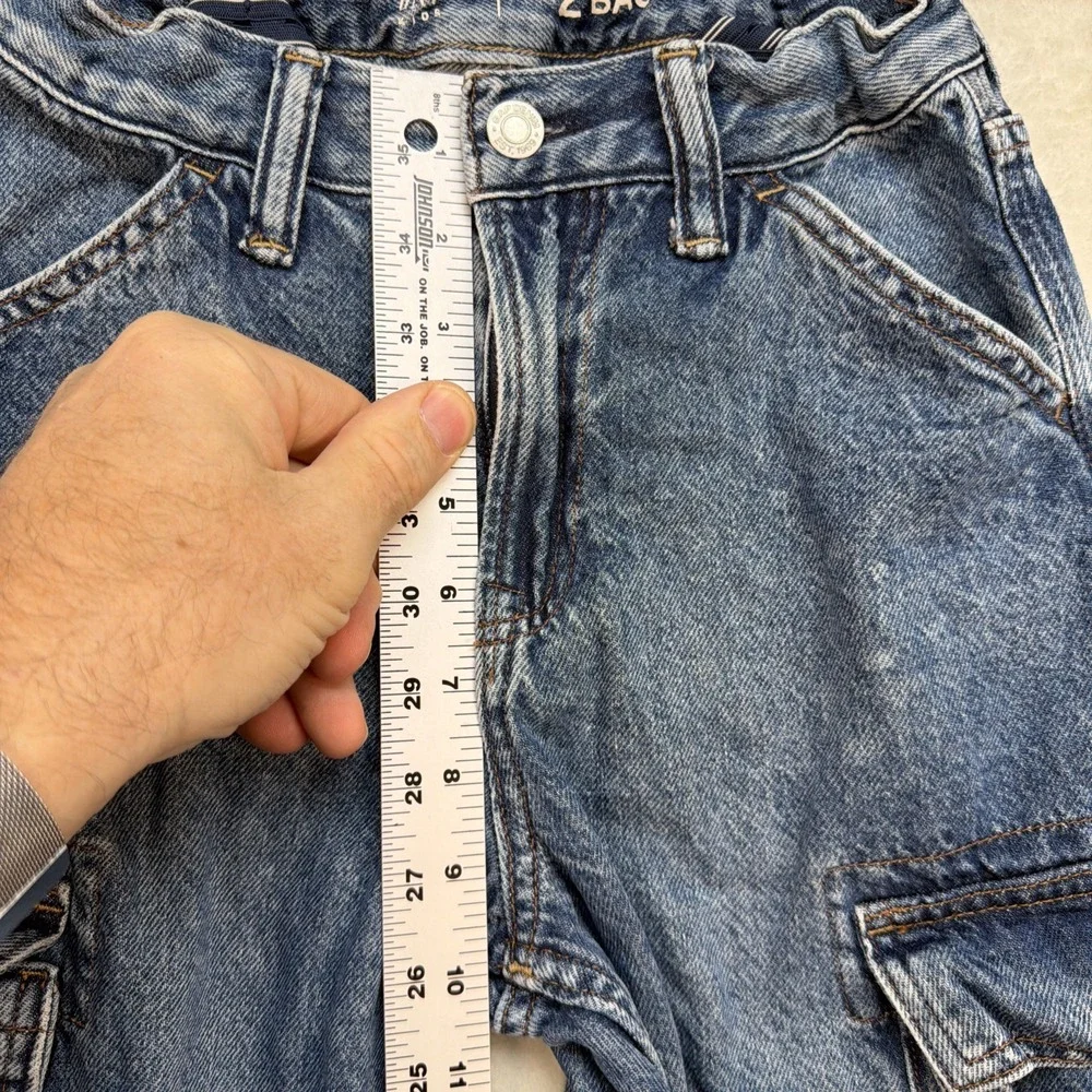 Gap Kids Cargo Jeans Boys‎ Size 12 Baggy Wide Leg Y2K Streetwear Denim
